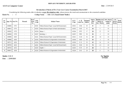 Revaluation of Marks Batchwise April 2015 Lot No..2