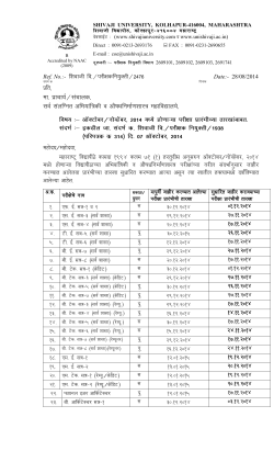 Date of commencement of exams to be held in Oct 2014