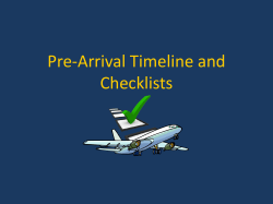 Pre-Arrival Timeline and Checklists - Summer