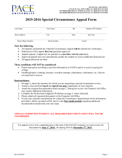 Special Circumstances Appeal