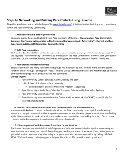 Steps to Networking and Building Pace Contacts Using LinkedIn