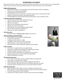 Interview Tip Sheet