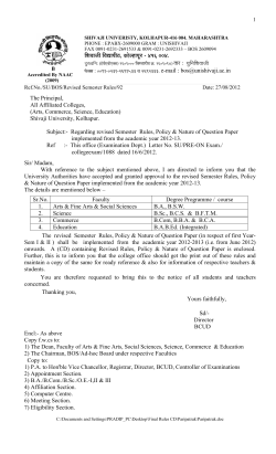 Revised Semester Rules from Academic Year 2012