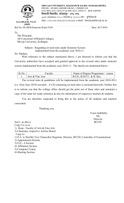 Semester Pattern Rules from Academic Year 2010-2011