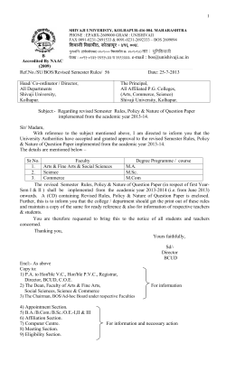 M.A./M.Com./M.Sc. Revised Rules from Academic Year 2013-2014
