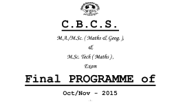 M.Sc. CBCS