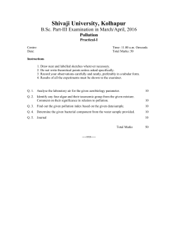 Practical-I Examination of B.Sc. Part-III Pollution held in March/April, 2016