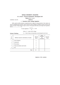 B.Sc. Part-II Physics ( New Course ) Group III to IV Examination to be held on March/April, 2016