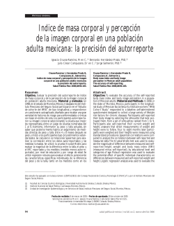 Indice de masa corporal y percepci&oacute;n de la imagen corporal en una poblaci&oacute;n adulta mexicana: la precisi&oacute;n del autorreporte