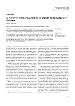 A review of Hungarian studies on growth and physique of children