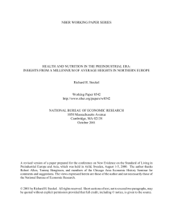 HEALTH AND NUTRITION IN THE PREINDUSTRIAL ERA: INSIGHTS FROM A MILLENNIUM OF AVERAGE HEIGHTS IN NORTHERN EUROPE