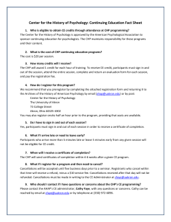 Continuing Education Fact Sheet