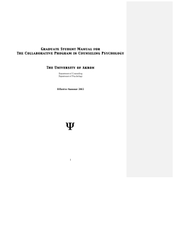 Collaborative Program in Counseling Psychology Graduate Manual