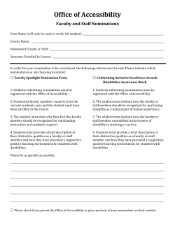 Faculty Spotlight Nomination Form
