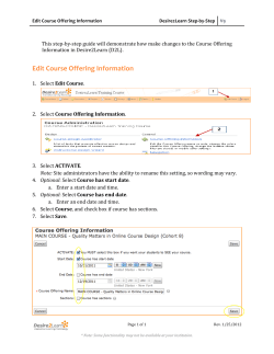 Edit Course Offering Information