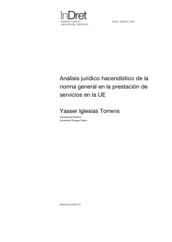 "An&aacute;lisis jur&iacute;dico hacend&iacute;stico de la norma general en la prestaci&oacute;n de servicios en la UE"