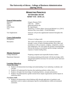 6600:300 Marketing Principles