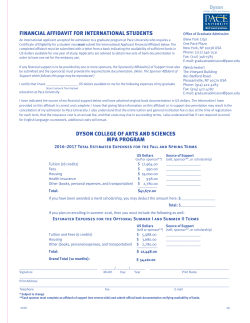 Financial Affidavit: Dyson College of Arts and Sciences, MPA