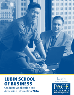 Lubin School of Business Application for Admission