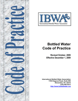 Bottled Water Code of Practice