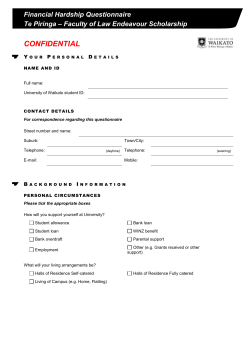 Endeavour Scholarship Financial Hardship Questionnaire