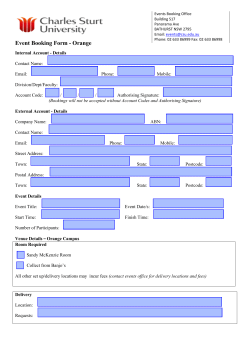 Orange Event Booking Form