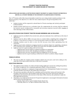 STUDENT TRUSTEE POSITION