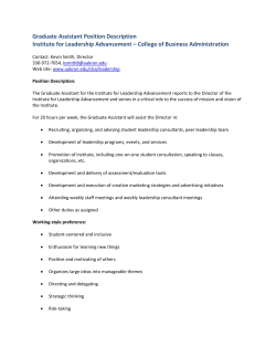 Graduate Assistant Position Description