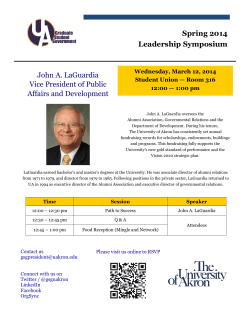 LEADERSHIP SYMPOSIUM - SPRING 2014