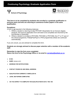Continuing Psychology Graduate Study Form