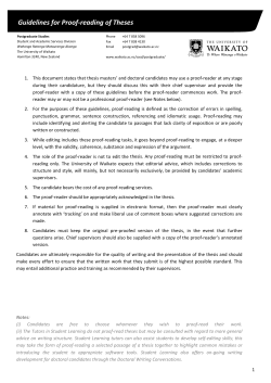 Proof Reading of Theses Guidelines