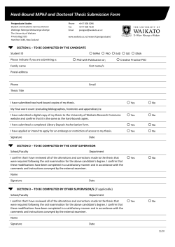 Hard Bound Submission Form