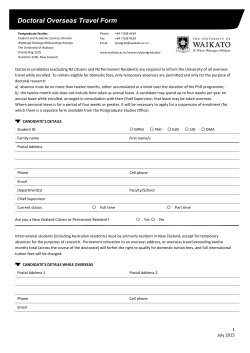 Doctoral Overseas Travel Form