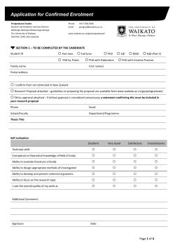 Application for Confirmed Enrolment