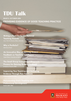 Providing Evidence of Good Teaching Practice