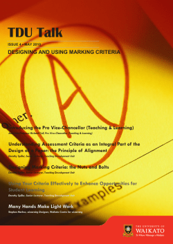 Designing and Using Marking Criteria Effectively