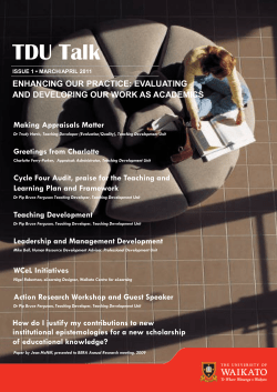 Enhancing our Practice: Evaluating and Developing our Work as Academics
