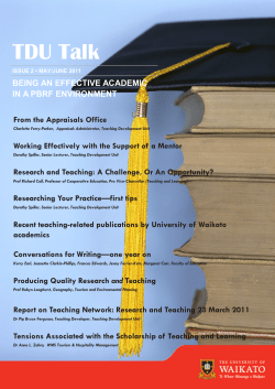 Being an Effective Academic in a PBRF Environment