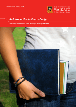 An Introduction to Course Design