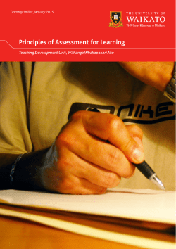 Principles of Assessment for Learning