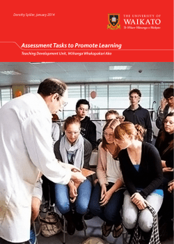 Assessment Tasks to Promote Student Learning