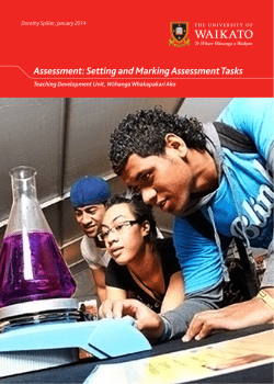 Assessment: Setting and Marking Assessment Tasks