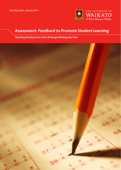 Assessment: Feedback to Promote Student Learning