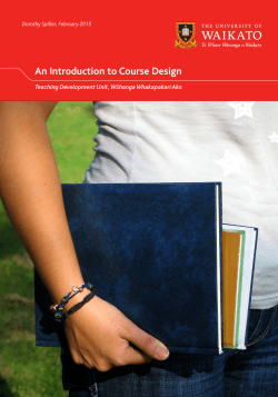 An Introduction to Course Design