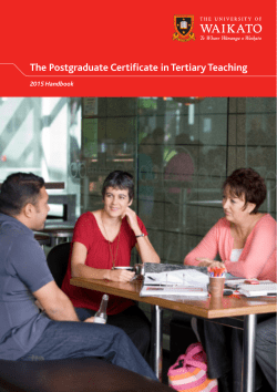 Handbook for the Postgraduate Certificate inTertiary Teaching