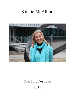 by Kirstie McAllum - Teaching Portfolio
