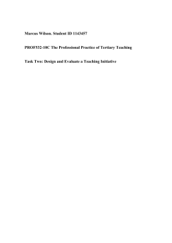 by Marcus Wilson - Design Evaluate a Teaching Initiative