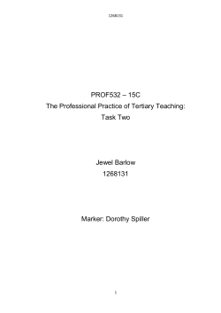 by Jewel Barlow - The Professional Practice of Tertiary Teaching