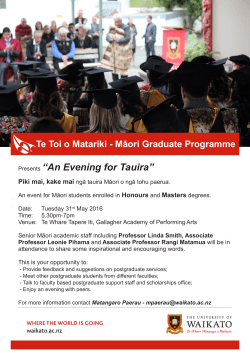 An Evening for Tauira