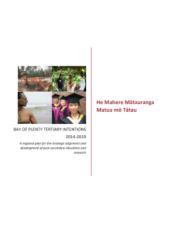 Bay of Plenty Tertiary Intentions Strategy 2014-2019